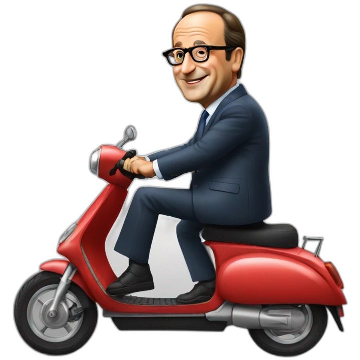 Francois Hollande sur son scooter emoji