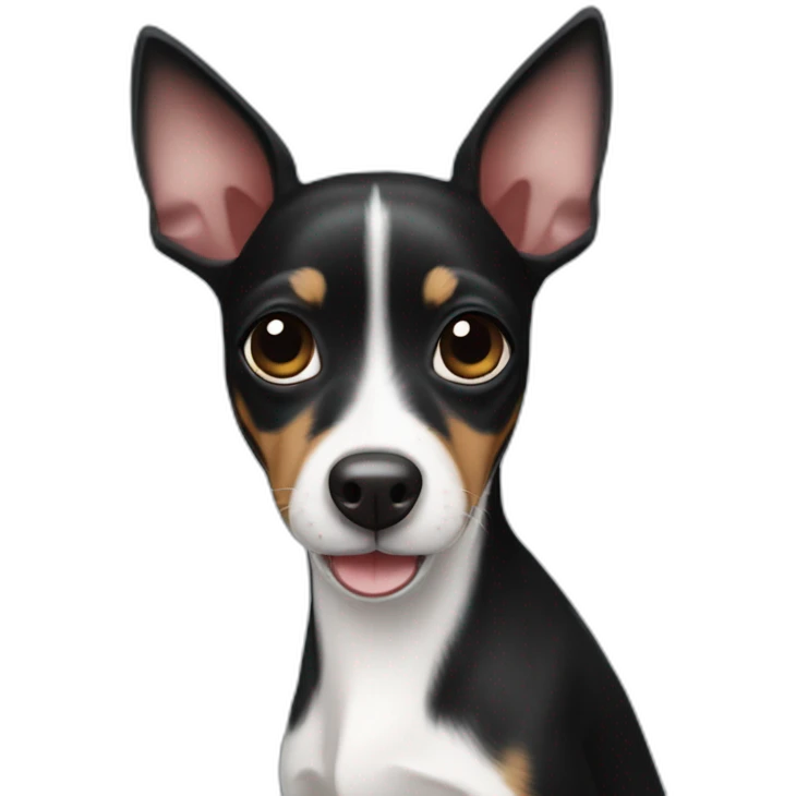 Cute little black rat terrier emoji
