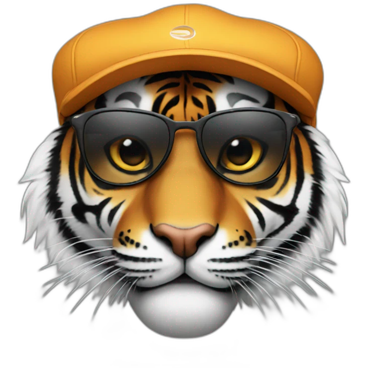 Tiger with cap and sunglasses emoji