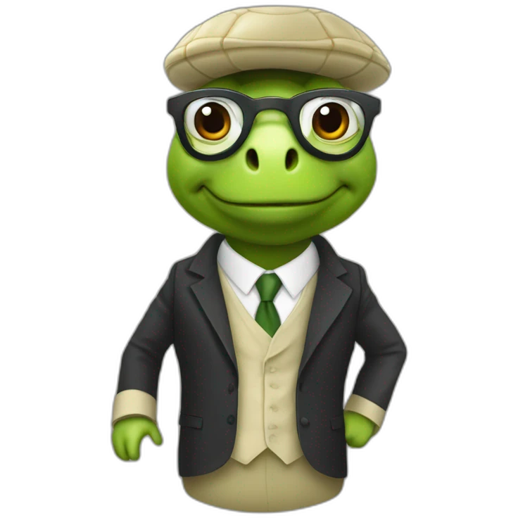 François Hollande in a turtle suite emoji