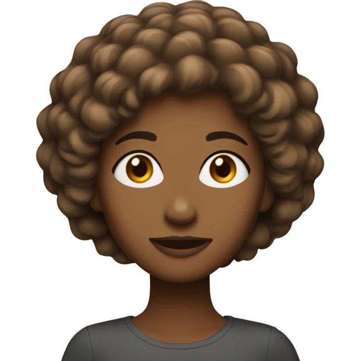 Mulher de cabelo cacheado da cor marrom claro emoji