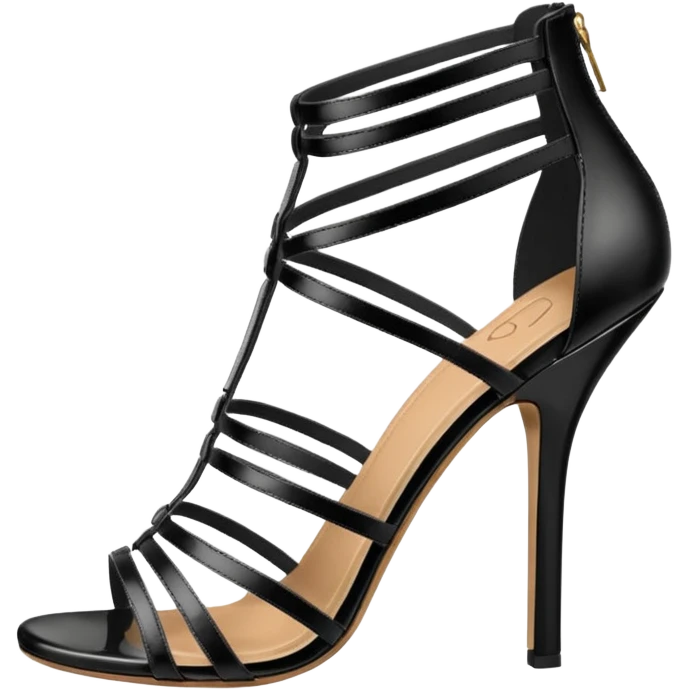open toe black high heels sandals emoji