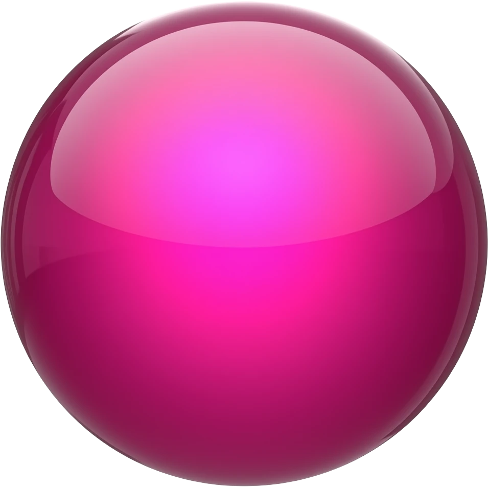 a 3d shiny reflective hot pink sphere emoji