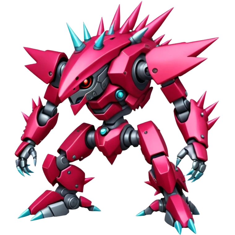 Edgy spiky faulty rue ruby Tropical Futuristic Modern Mecha-Fakémon-hybrid-creature (full body)  emoji