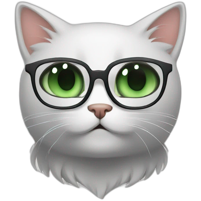 White guy with green eyes, black hair and with glasses hug redpercian cat emoji