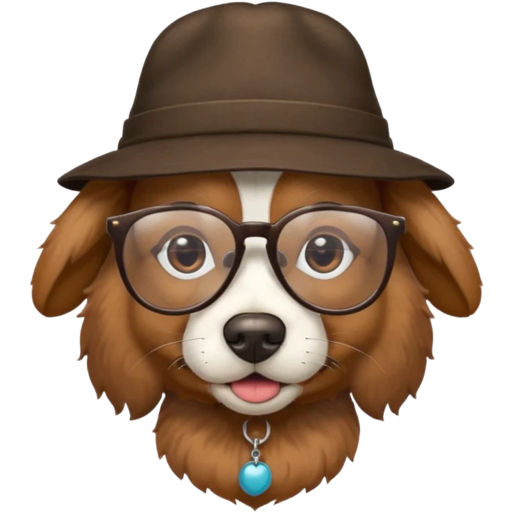 a cdog with hat and glasses emoji