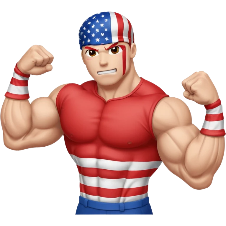 American flag flexing muscles emoji
