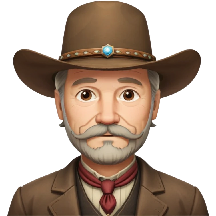 Dutch van der Linde from Red Dead Redemption 2, older man with mustache and beard, cowboy hat, suit emoji