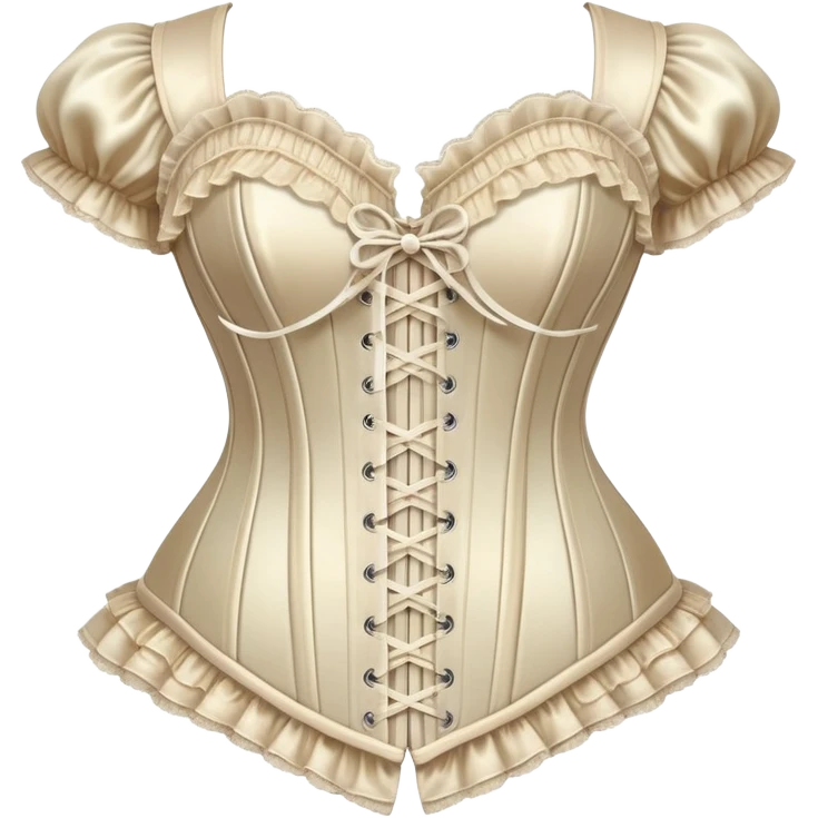 vintage rococo iridescent Victorian corset with lace and frills  emoji