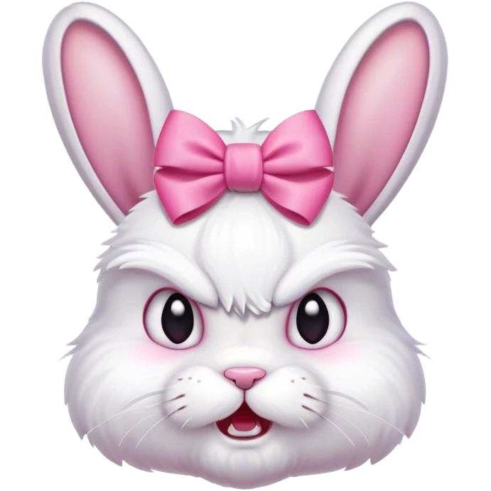 Angry bunny with bow emoji