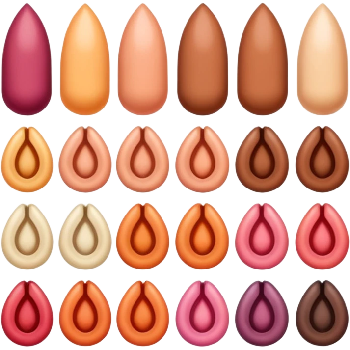 Different color vaginas reproductive organs  emoji
