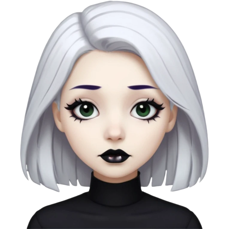 goth girl white hair emoji