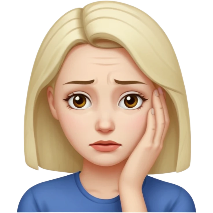 the emotional female emoji with a furrowed brow and her hand on her forehead emoji