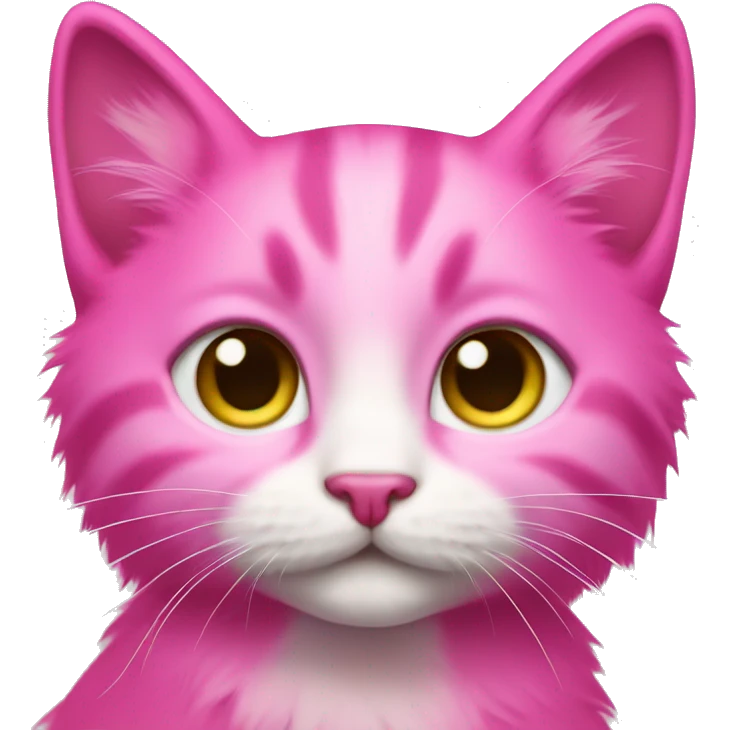 Pink fuchsia kitten emoji