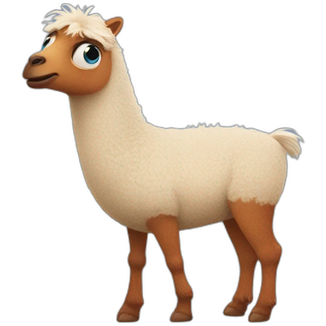 finding dory holding a llama emoji