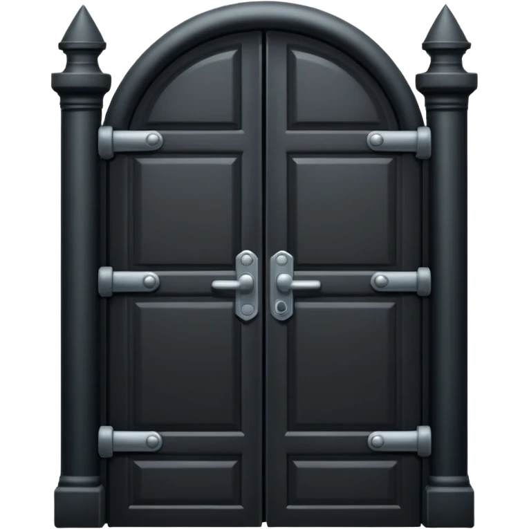 iOS emoji, minimal dark gate, sealed door, flat design emoji
