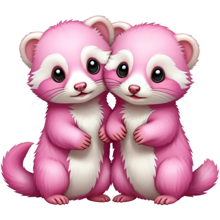 2 pink ferrets emoji