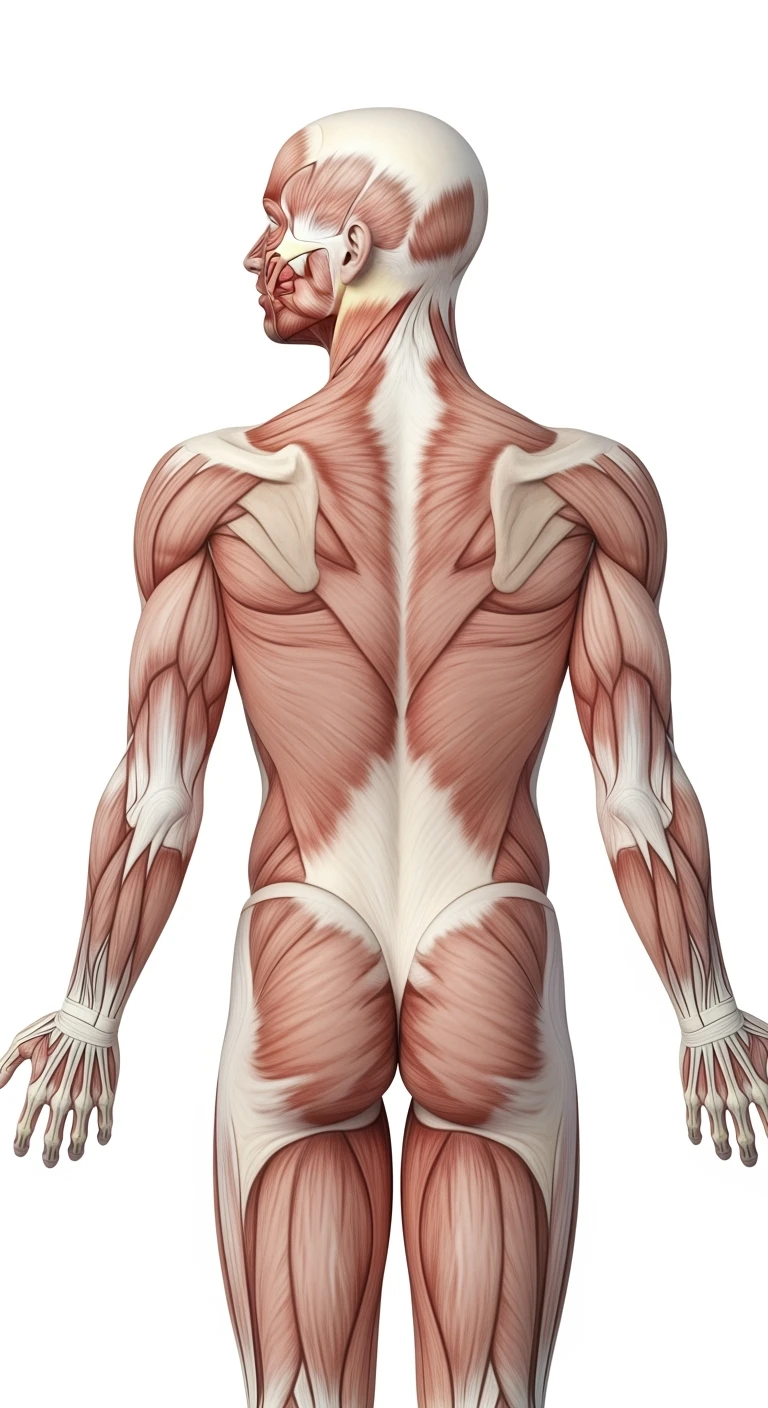 corpo umano anatomico di profilo realistico con schiena piatta, sfondo bianco, iperrealistico 4k emoji