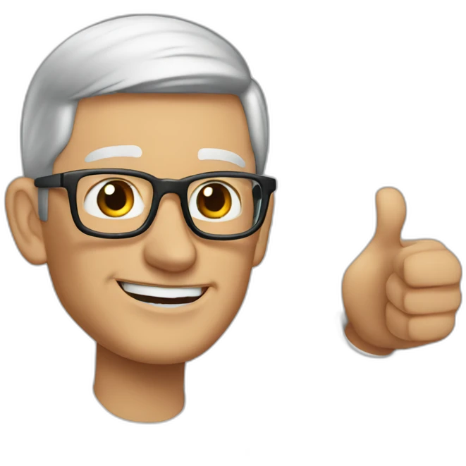 Tim Cook saying good morning emoji