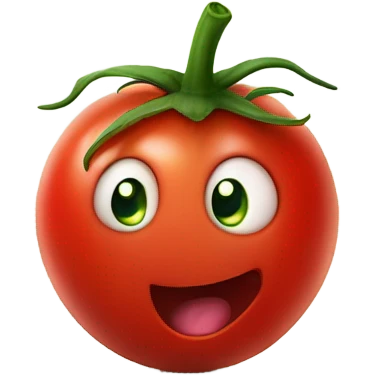 screaming tomato with cute face emoji