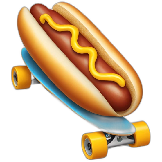 hot dog on a skateboard emoji