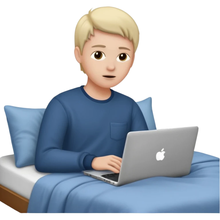 laptop working in bed emoji