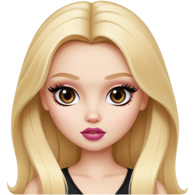 pretty bratz baddie, long blonde hair, pale skin emoji
