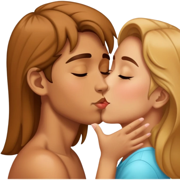 Joven dando un beso emoji
