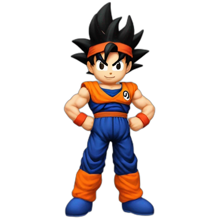 Goku disfrazado de auper mario emoji