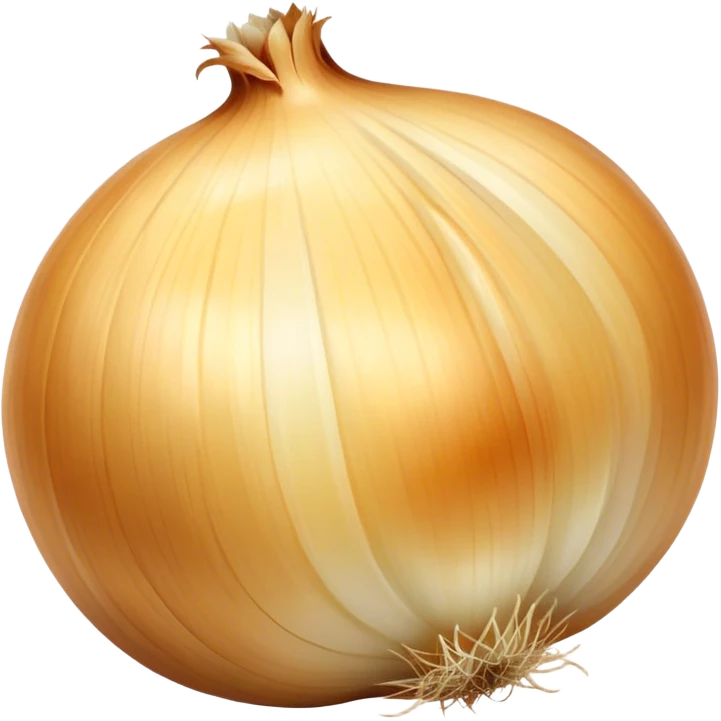 Cinematic crisp white onion, slightly peeled to reveal smooth layers, warm golden tones, rustic and fresh, soft glowing highlights. emoji