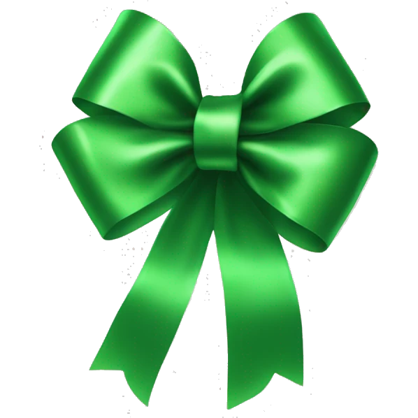 Champagne neo green colored bow emoji