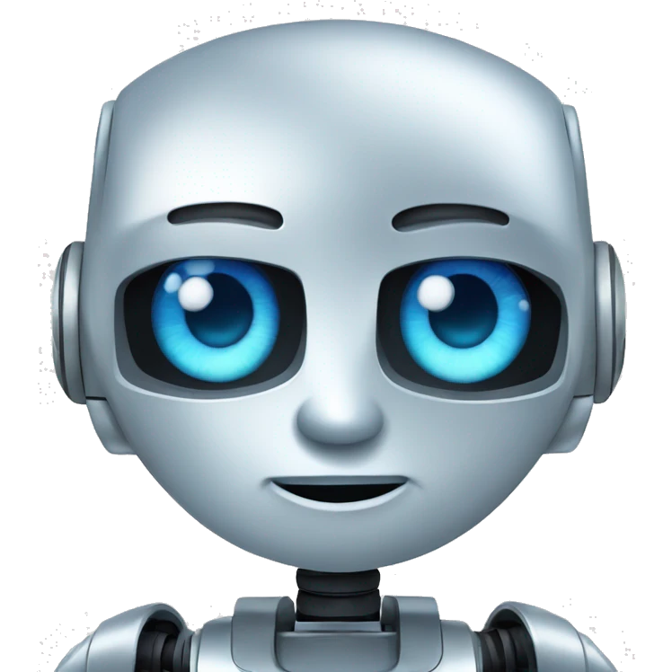 cute blue eyed robot with money emoji