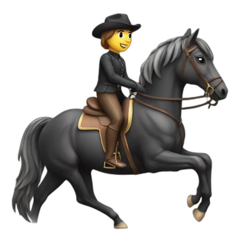 Horse riding on a horse emoji