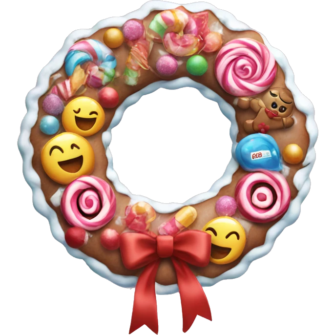 Candyland themed Christmas wreath emoji