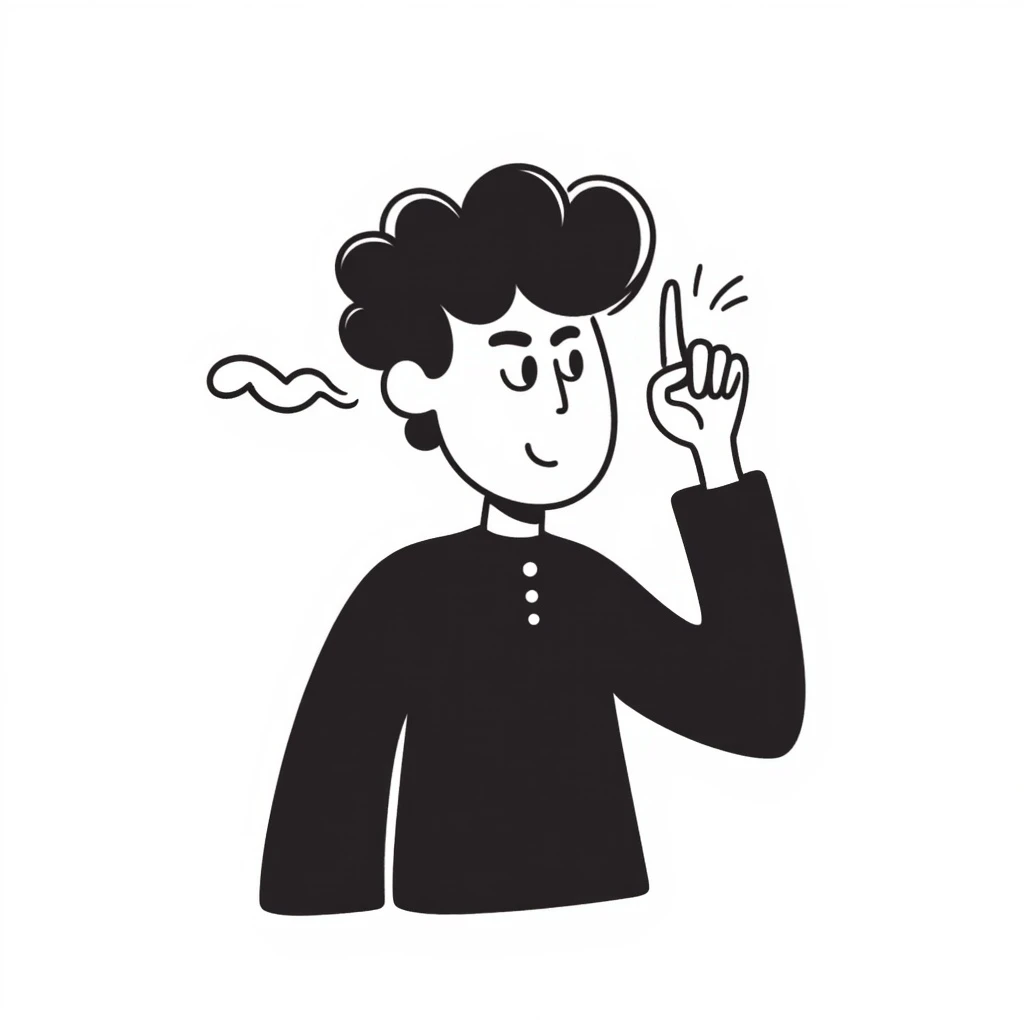 doodle of a person with steam coming out of their ears, flipping the middle finger emoji