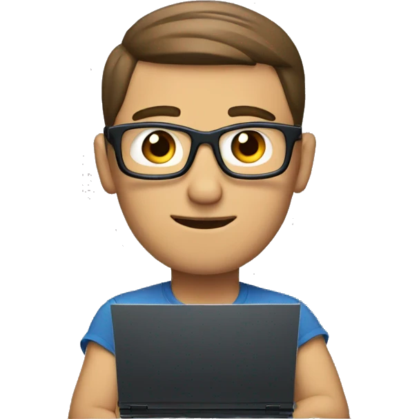 Man with computer emoji