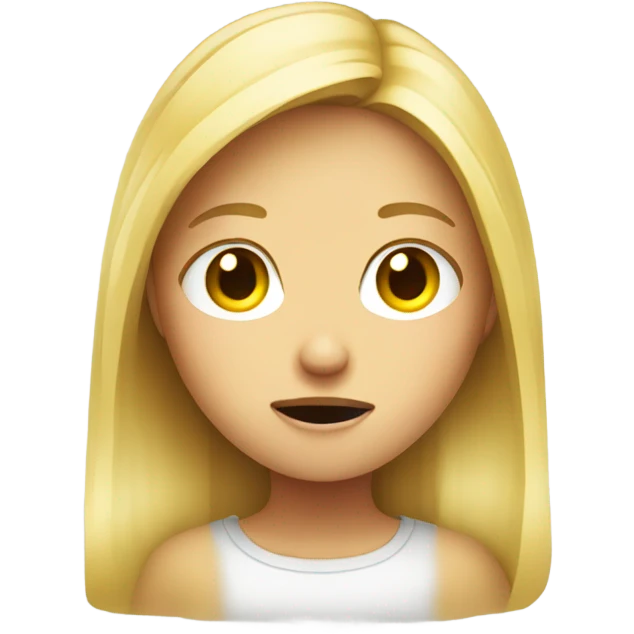 Sour face of blond girl emoji