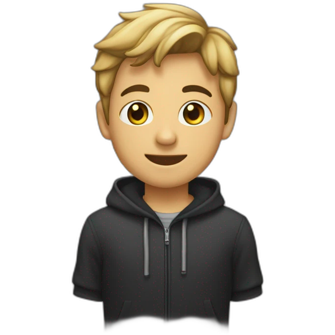 Garçon casquet noire et pull emoji