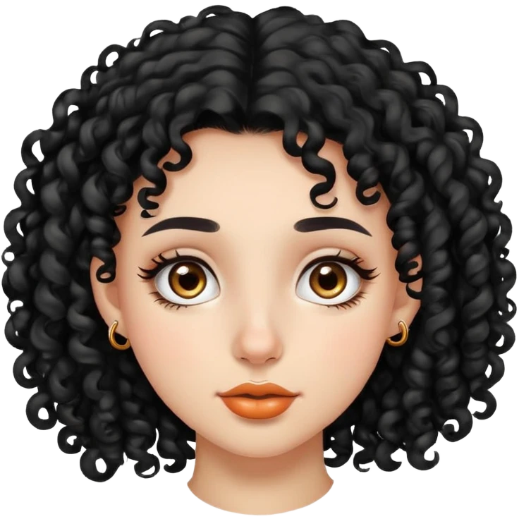 Girl with black curly hair with a nose ring  emoji