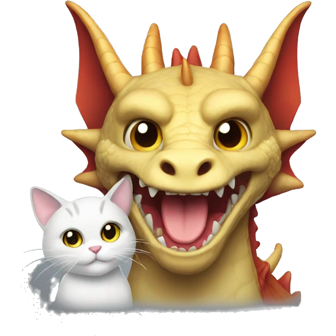 Dragon with cat head emoji