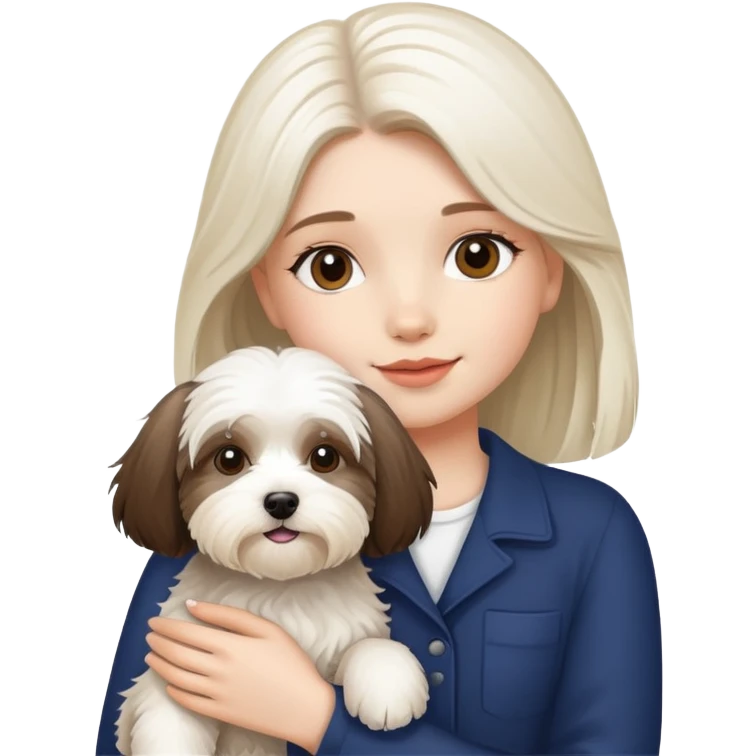 Havanese dog with a girl emoji