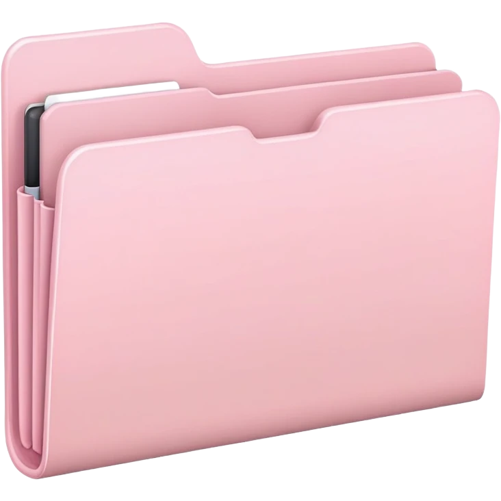 Mac folder icon in very light pastel baby pink color, soft pale pink emoji