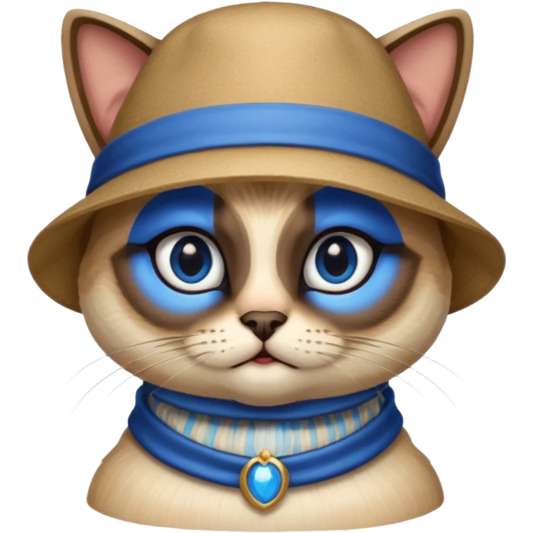 Siamese cat with a hat emoji