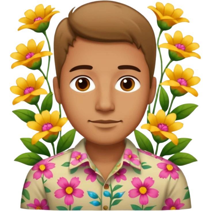 Man flowers at bottom emoji