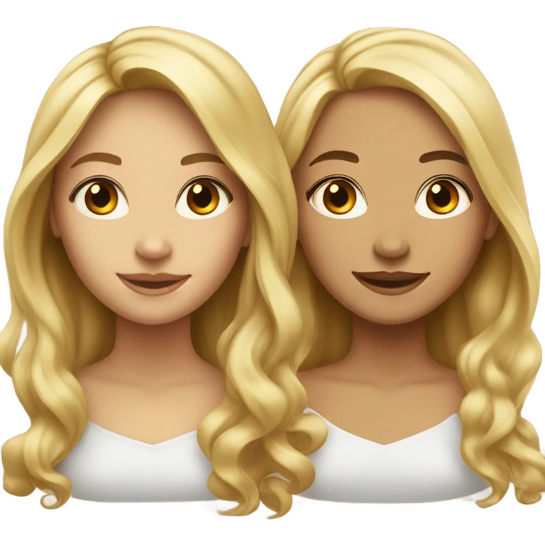 Blonde and brown haired girls emoji