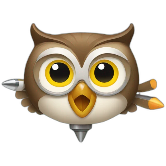 owl with rocket emoji