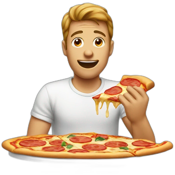 man eating pizza emoji