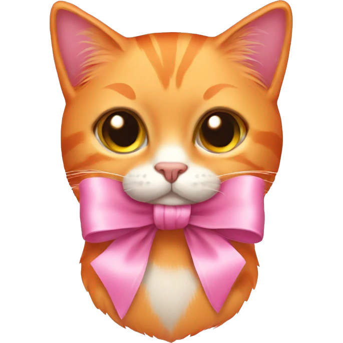 orange cat with pink bow emoji