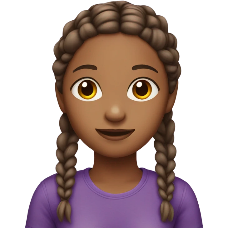 Brown girl with braids in a purple top emoji