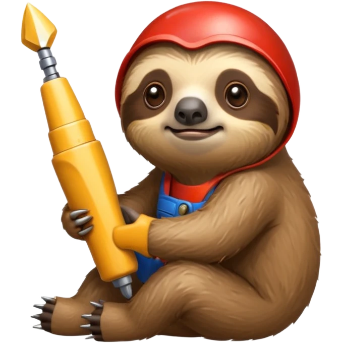 грустный ленивец с перфоратором какает emoji